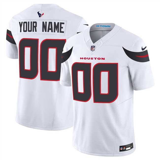 Mens Houston Texans Active Player Custom White 2024 Vapor F.U.S.E. Limited Football Stitched Jersey